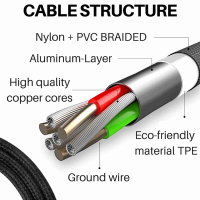 10Ft Braided USB Charger Cable Compatible for Iphone