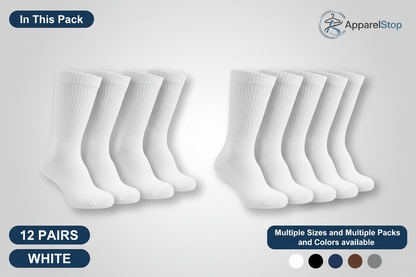 Diabetic Crew Socks Non-Binding Cotton Health Circulatory for Men and Women Multi-Pack 9-15