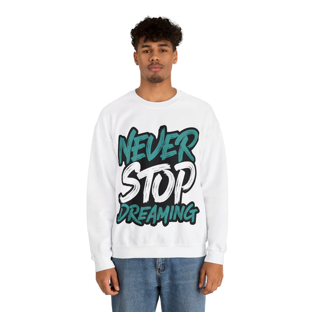 Never Stop Dreaming Unisex Heavy Blend™ Crewneck Sweatshirt - PremiumBrandGoods