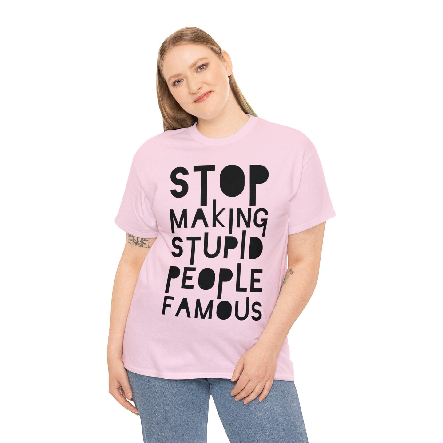 Funny Stupid People Unisex Heavy Cotton Tee - PremiumBrandGoods