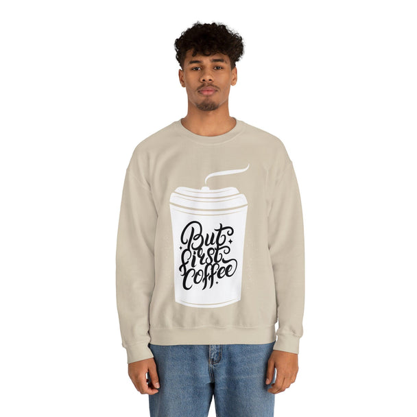 Coffee First Unisex Heavy Blend™ Crewneck Sweatshirt - PremiumBrandGoods