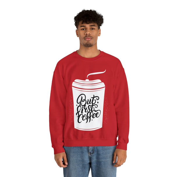 Coffee First Unisex Heavy Blend™ Crewneck Sweatshirt - PremiumBrandGoods