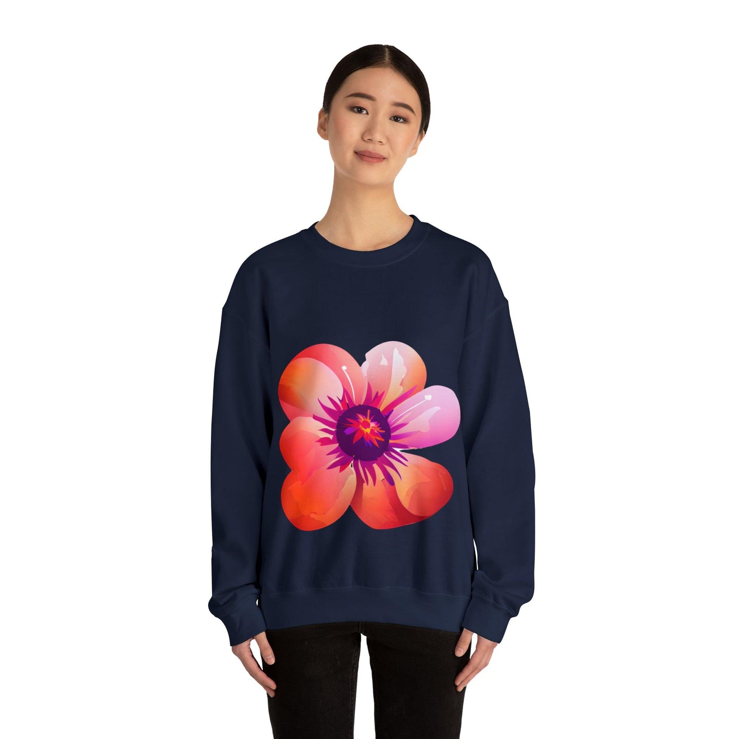 Beautiful Flower Heavy Blend™ Crewneck Sweatshirt - PremiumBrandGoods