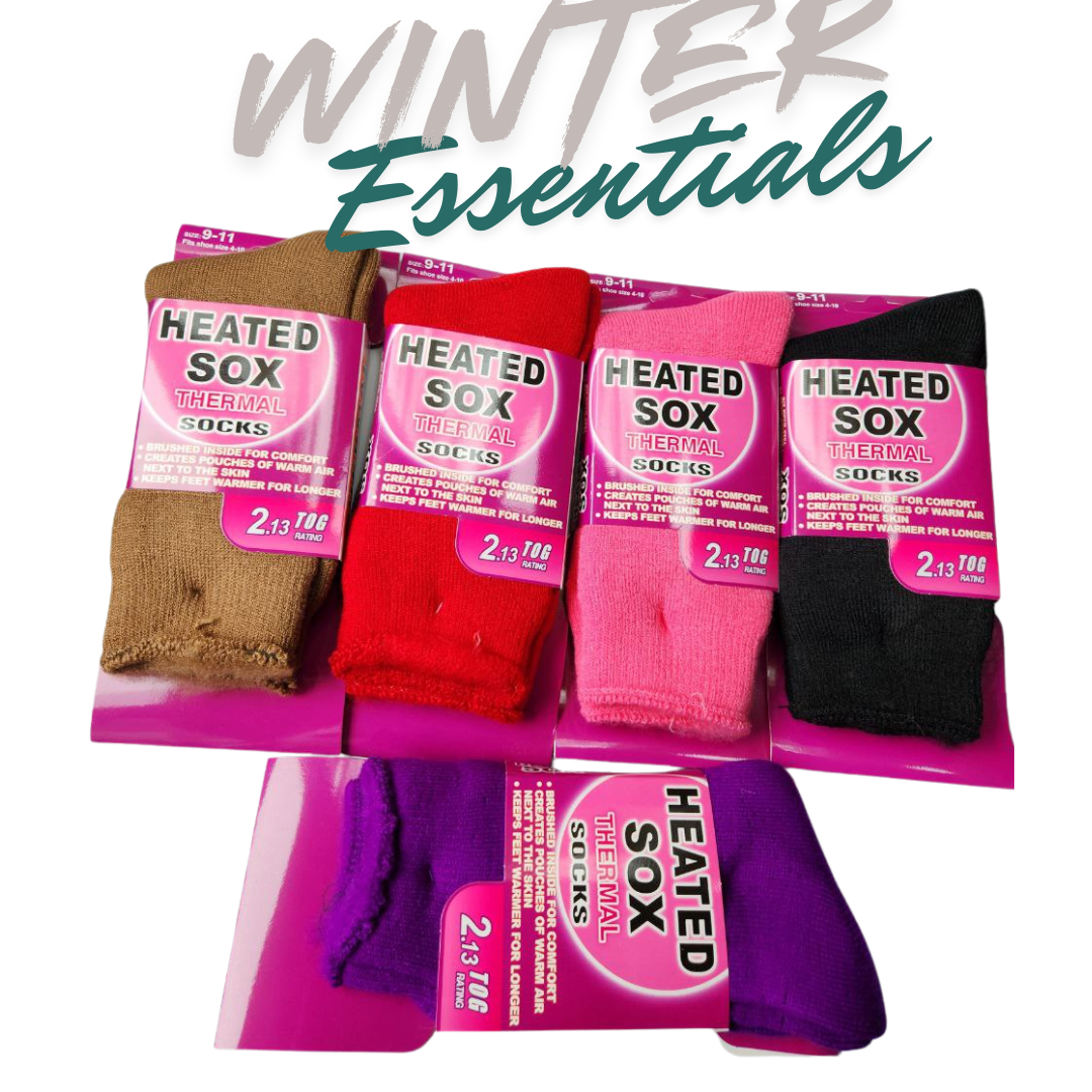 Heated Sox Thermal Socks - 2.13 TOG Rating Brushed Inside for Warmth