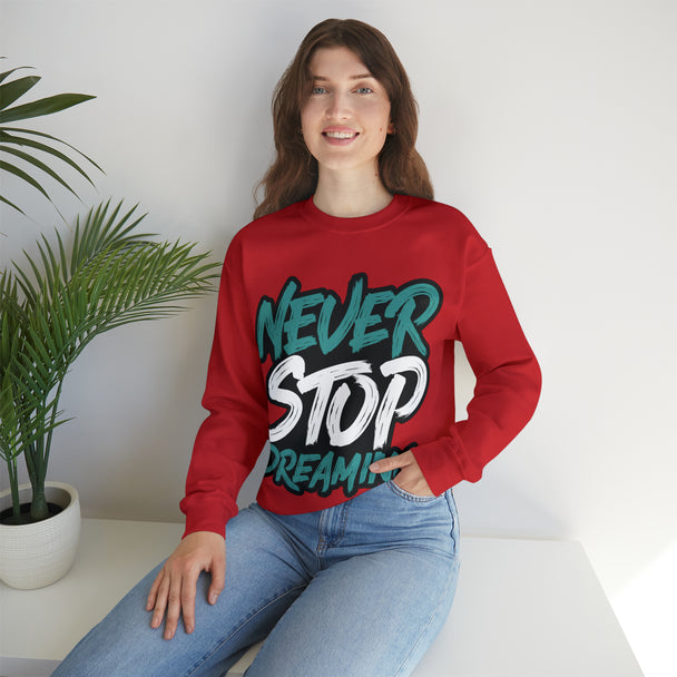 Never Stop Dreaming Unisex Heavy Blend™ Crewneck Sweatshirt - PremiumBrandGoods