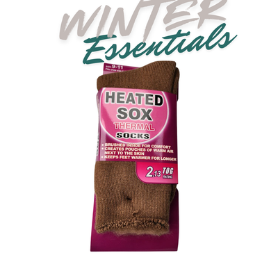 Heated Sox Thermal Socks - 2.13 TOG Rating Brushed Inside for Warmth