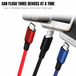 3-in-1 Nylon Braided 4FT 3A Charging Cable (8Pin, Type-C, Micro USB) Black - PremiumBrandGoods