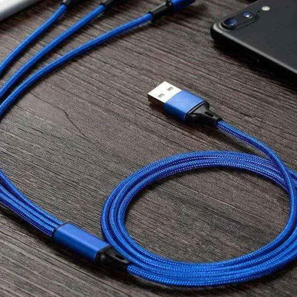 3 In 1 Nylon-Protected Braided Phone Fast Charging Multi Cable
