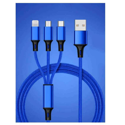 3 In 1 Nylon-Protected Braided Phone Fast Charging Multi Cable