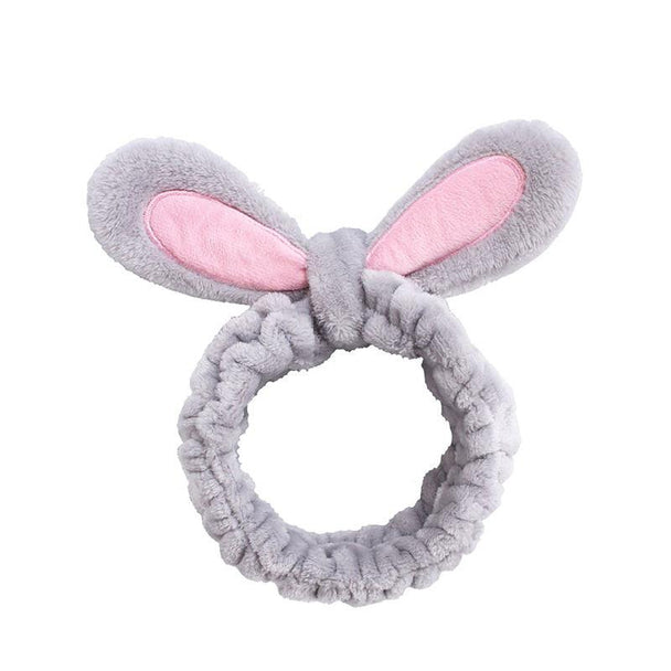 3 Pack Women Bunny Ears Headband Fashionable Face Washing Hair band Cute Hairband Fluffy Elastic Makeup Rabbit Headbands - PremiumBrandGoods