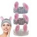 3 Pack Women Bunny Ears Headband Fashionable Face Washing Hair band Cute Hairband Fluffy Elastic Makeup Rabbit Headbands - PremiumBrandGoods