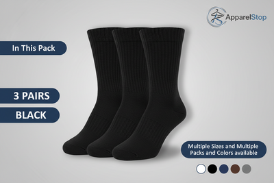 Non-Binding Cotton Diabetic Crew Socks, Multi-Pack, Size 9-15