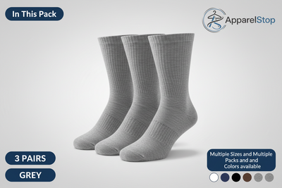 Non-Binding Cotton Diabetic Crew Socks, Multi-Pack, Size 9-15