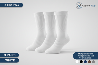 Non-Binding Cotton Diabetic Crew Socks, Multi-Pack, Size 9-15
