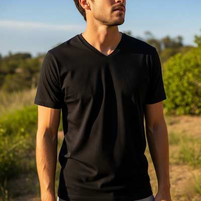 Mens Crew neck 3 Pack Solid 100% Cotton Double Neck Ribbed S-5XL - PremiumBrandGoods