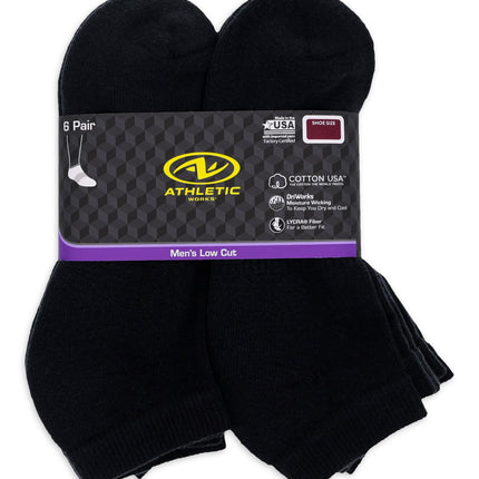 Athletic Works Men's Big & Tall Low Cut Socks - 12 Pair Pack (Shoe Size 12-15)