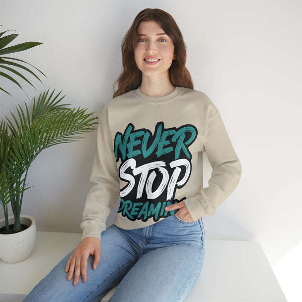 Never Stop Dreaming Unisex Heavy Blend™ Crewneck Sweatshirt - PremiumBrandGoods