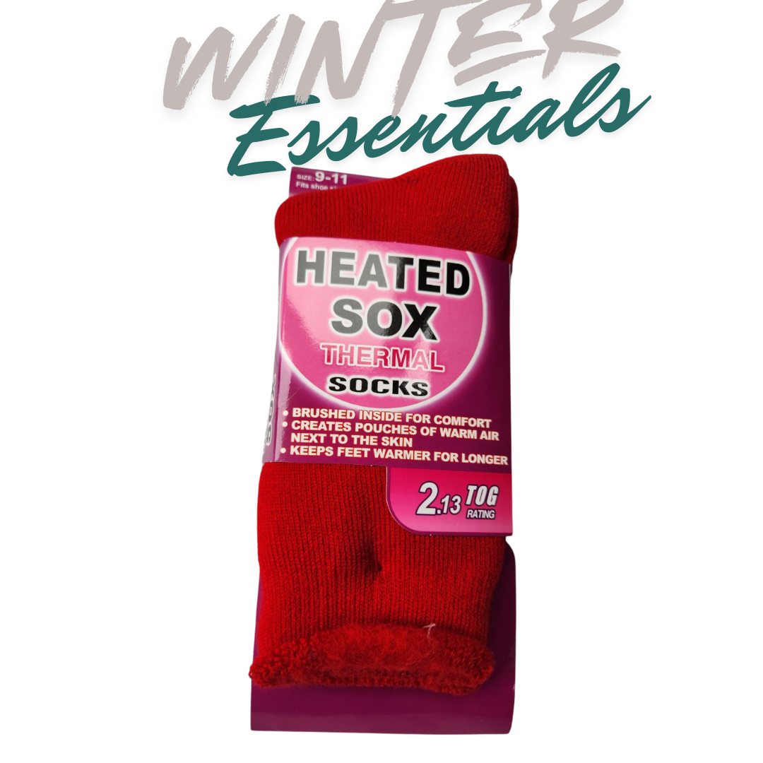 Heated Sox Thermal Socks - 2.13 TOG Rating Brushed Inside for Warmth