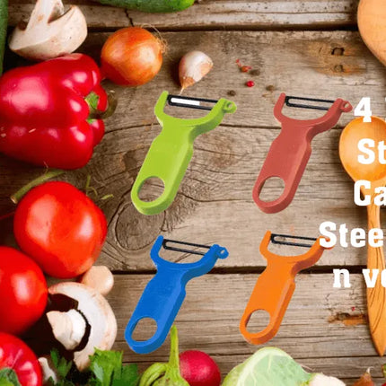 4 Pack Carbon Steel Vegetable Peeler Fruits - PremiumBrandGoods