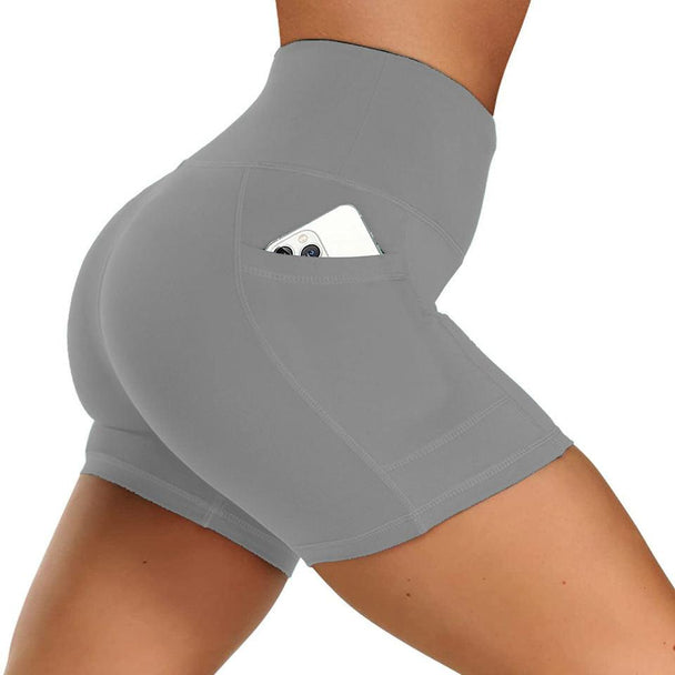 4 Pack High Waist Soft Yoga Shorts for Women with 2 Side Pockets - PremiumBrandGoods