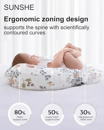SUNSHE Nursing Pillow for Breastfeeding, Multifunctional Dual-Sided 2-in-1 (Baby Pillow+Nursing Pillow) with Adjustable Waist Strap and Removable Cotton Cover, (Maple Forest Oasis) - PremiumBrandGoods