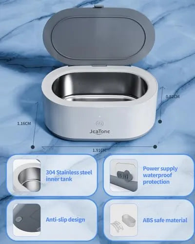 Jewelry Cleaner Ultrasonic Machine, JeaTone 600ML Ultrasonic Jewelry Cleaner with 50ML Ultrasonic Cleaner Solution, Ultrasonic Retainer Cleaner for All Jewelry, Denture, Mouth Guard, Eyeglasses - PremiumBrandGoods
