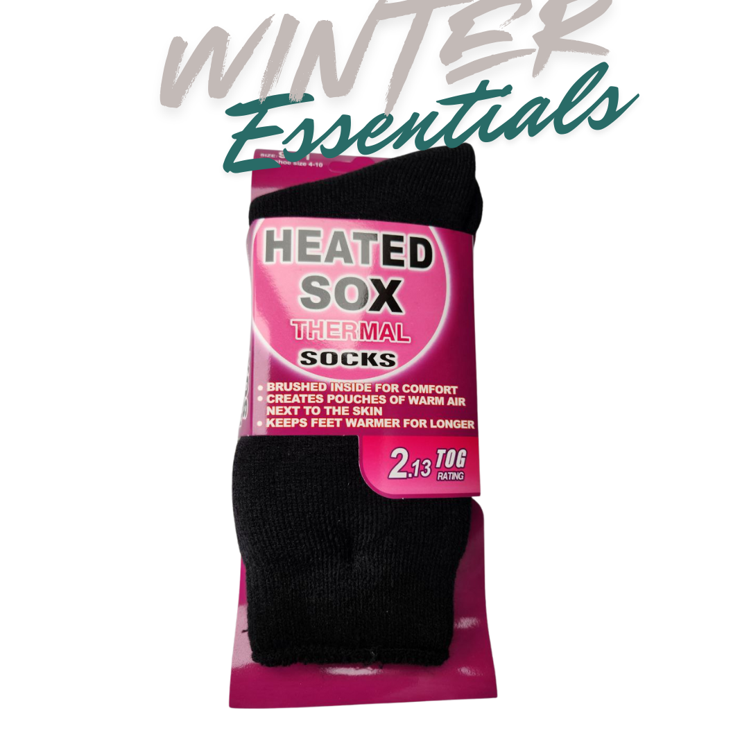 Heated Sox Thermal Socks - 2.13 TOG Rating Brushed Inside for Warmth