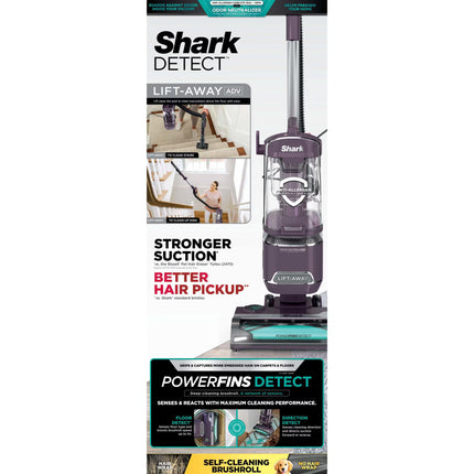 Restored Shark Detect Lift-Away ADV Upright Vacuum, Pet Friendly, Floor Detect, Direction Detect, PowerFins Self-Cleaning Brushroll, LA490 Mauve
