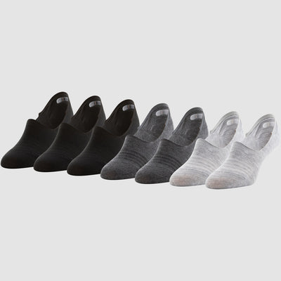 Womens Peds 12 Pairs Midcut Lightweight Gel Heel Grip Grey/Charcoal/Black - PremiumBrandGoods