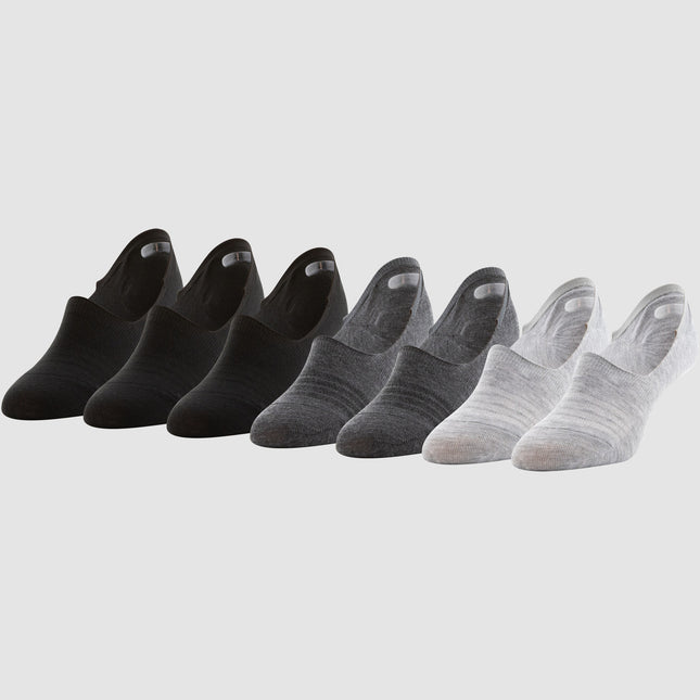Womens Peds 12 Pairs Midcut Lightweight Gel Heel Grip Grey/Charcoal/Black - PremiumBrandGoods