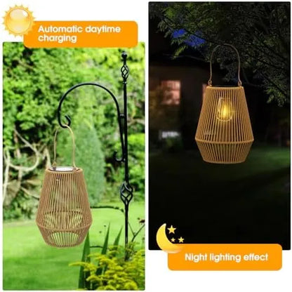 Solar Lanterns, KagoLing Solar Lanterns Outdoor Waterproof Solar Lights for Outside Hanging Solar Woven Lantern Solar Lamp Lights Decoration for Garden,Yard,Patio,Porch,Trees,Lawn,Pathway, 1 Pack