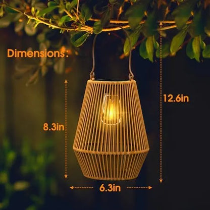 Solar Lanterns, KagoLing Solar Lanterns Outdoor Waterproof Solar Lights for Outside Hanging Solar Woven Lantern Solar Lamp Lights Decoration for Garden,Yard,Patio,Porch,Trees,Lawn,Pathway, 1 Pack