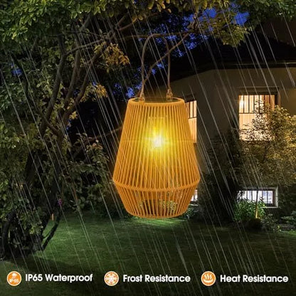 Solar Lanterns, KagoLing Solar Lanterns Outdoor Waterproof Solar Lights for Outside Hanging Solar Woven Lantern Solar Lamp Lights Decoration for Garden,Yard,Patio,Porch,Trees,Lawn,Pathway, 1 Pack