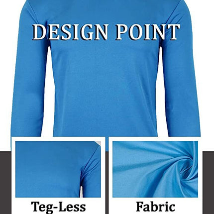 Mens Long Sleeve Crew Neck Performance Tees Layer Lounge Gym Work Casual NEW