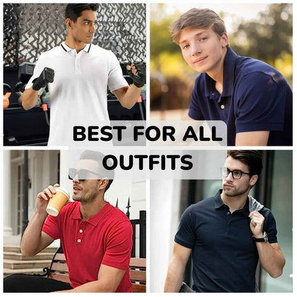 Men's Short Sleeve Moisture Wicking Polo Shirts Lounge Running Gym 5-PACK NEW