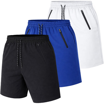 Men’s 3-Pack Performance Training Shorts with Zipper Pockets (Sizes S–2XL)