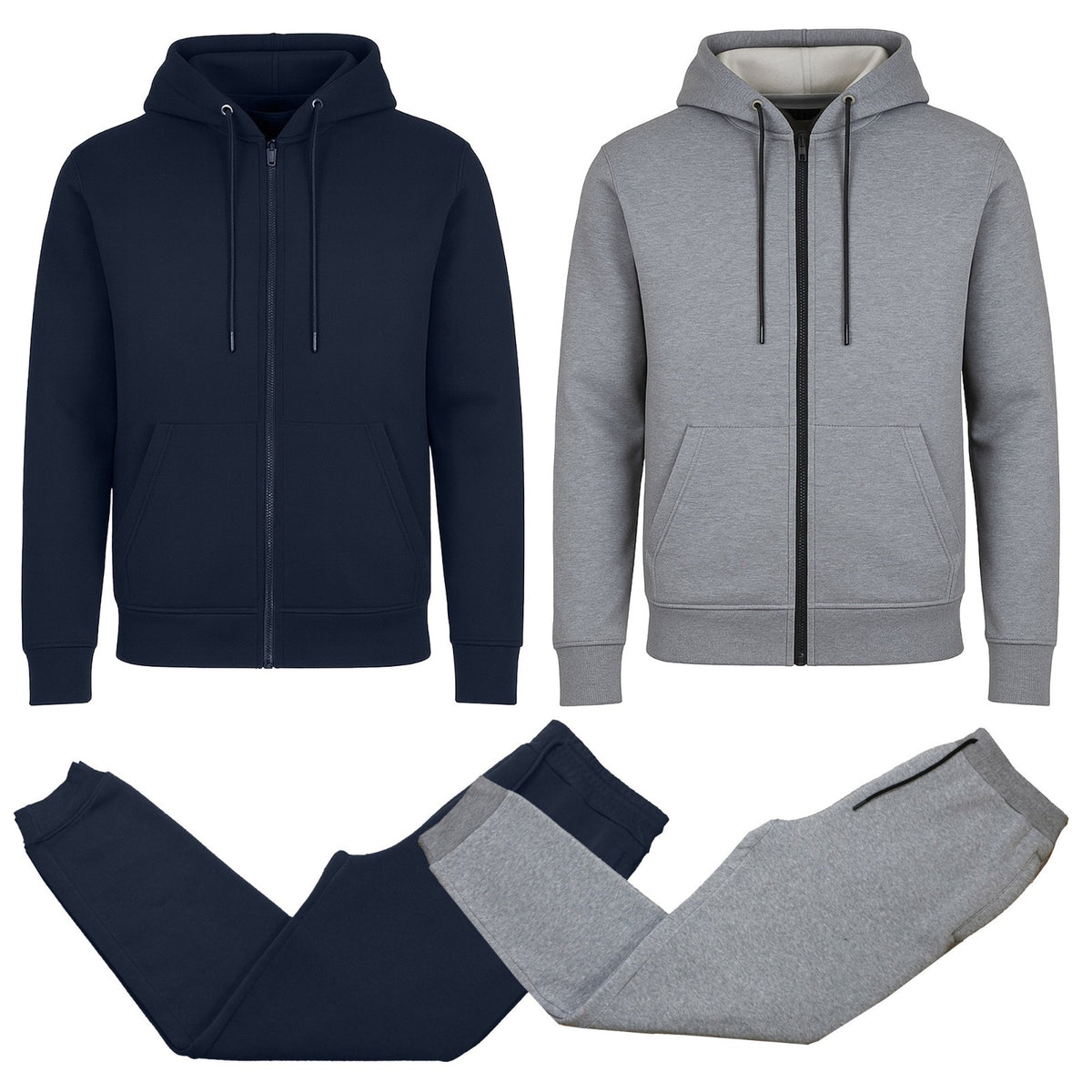 Men's 4-Piece Fleece-Lined Full-Zip Hoodie & Jogger Set, S-3XL
