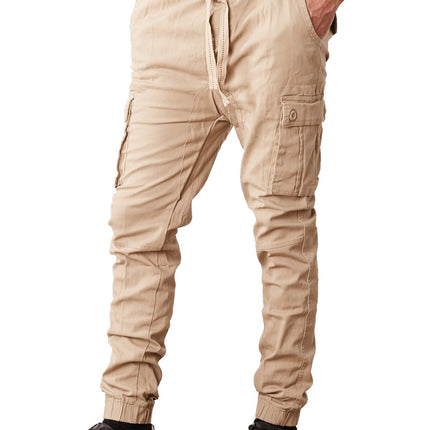 Mens Cargo Jogger Pants Sweatpants Cotton Twill Combat Stretch Active Trousers