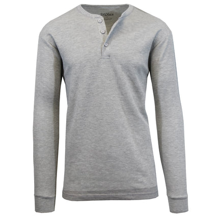 Men's Long Sleeve 3 Button Henley Waffle Knit Thermal Undershirt Tee Free Ship