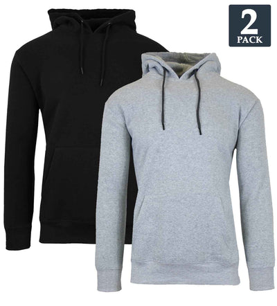 Men's 2-PACK Heavyweight Premium Fabric Fleece Lined Pullover Hoodie (M-2XL) NEW