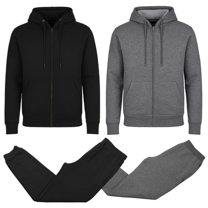 Men’s 4-Piece Fleece-Lined Full Zip Hoodie & Jogger Set – Free Shipping (S–3XL)