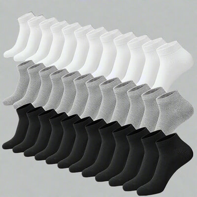3-12 Pairs Mens Plain Solid Cotton Sports Ankle Athletic Socks Low Cut Size 9-13 - PremiumBrandGoods