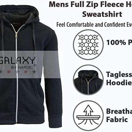 Mens Fleece Zipper & Pullover Hoodie Jacket Sweatshirt Gym Activewear (S-5XL)