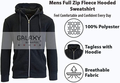 Men's Fleece Zip-Up & Pullover Hoodie, S-5XL