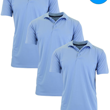 Men's Short Sleeve Moisture Wicking Polo Shirts Lounge Running Gym 3-PACK NEW