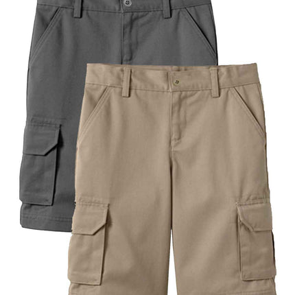 Boys Flex Comfort Super Stretch Cotton Cargo Shorts (Sizes: 8-18) New 2 PACK