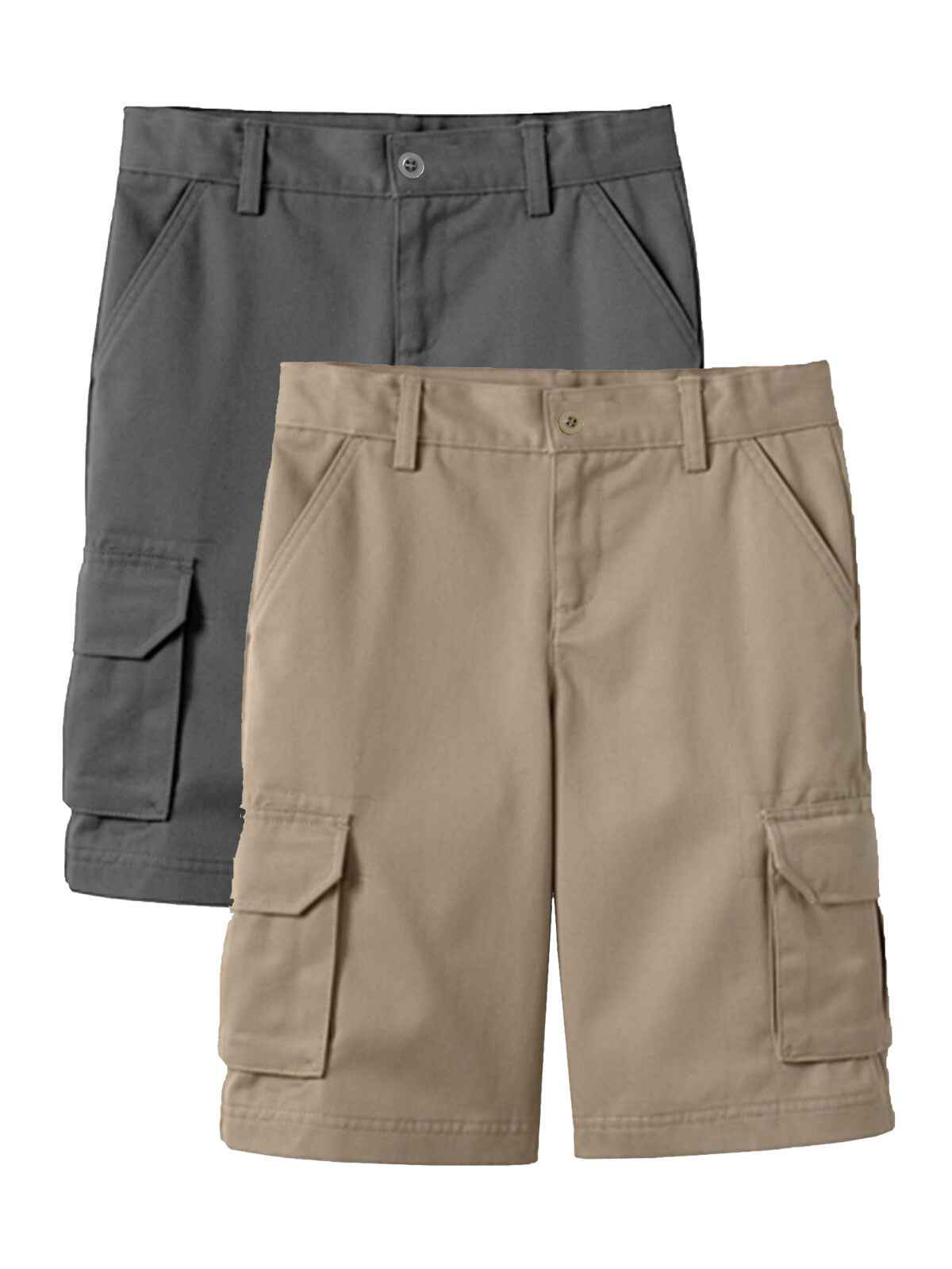 Boys Flex Comfort Super Stretch Cotton Cargo Shorts (Sizes: 8-18) New 2 PACK