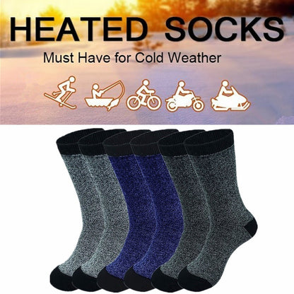 Premium Men's Thermal Heated Socks - 6 Pairs Heavy Duty Winter Boot Socks (Size 10-13) - PremiumBrandGoods