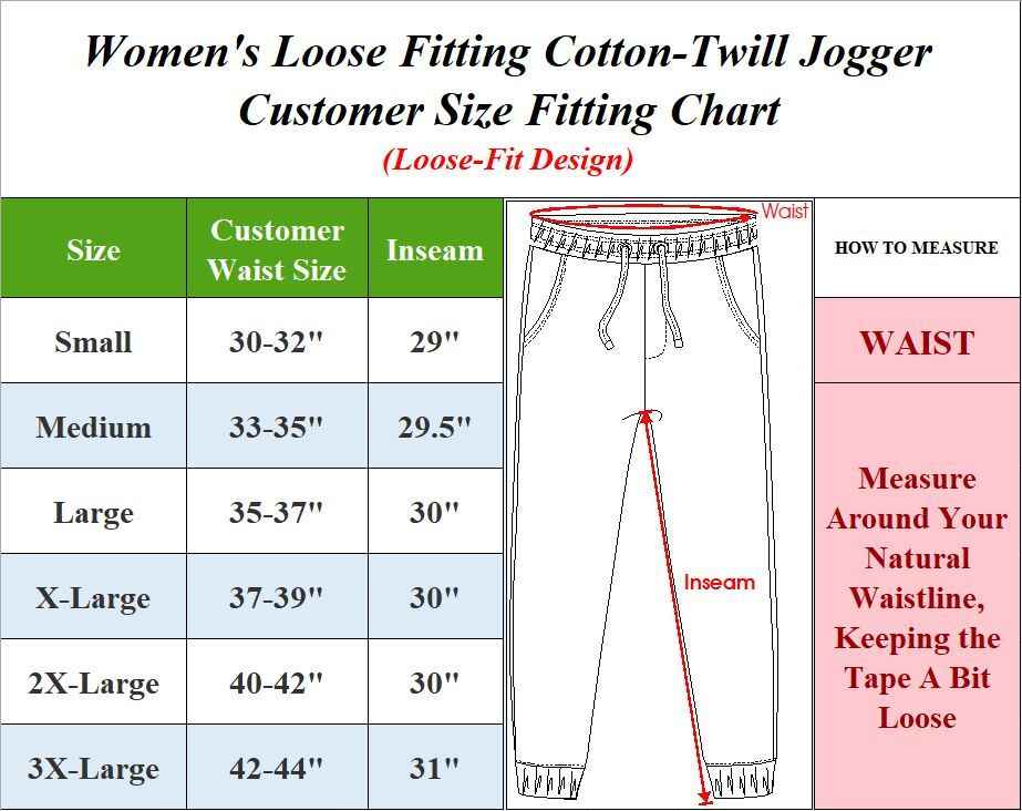 Women's Slim-Fit Cotton Twill Jogger Pants With Pockets Cotton Lounge (S-2XL)