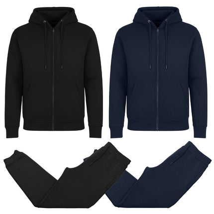 Men’s 4-Piece Fleece-Lined Full Zip Hoodie & Jogger Set – Free Shipping (S–3XL)